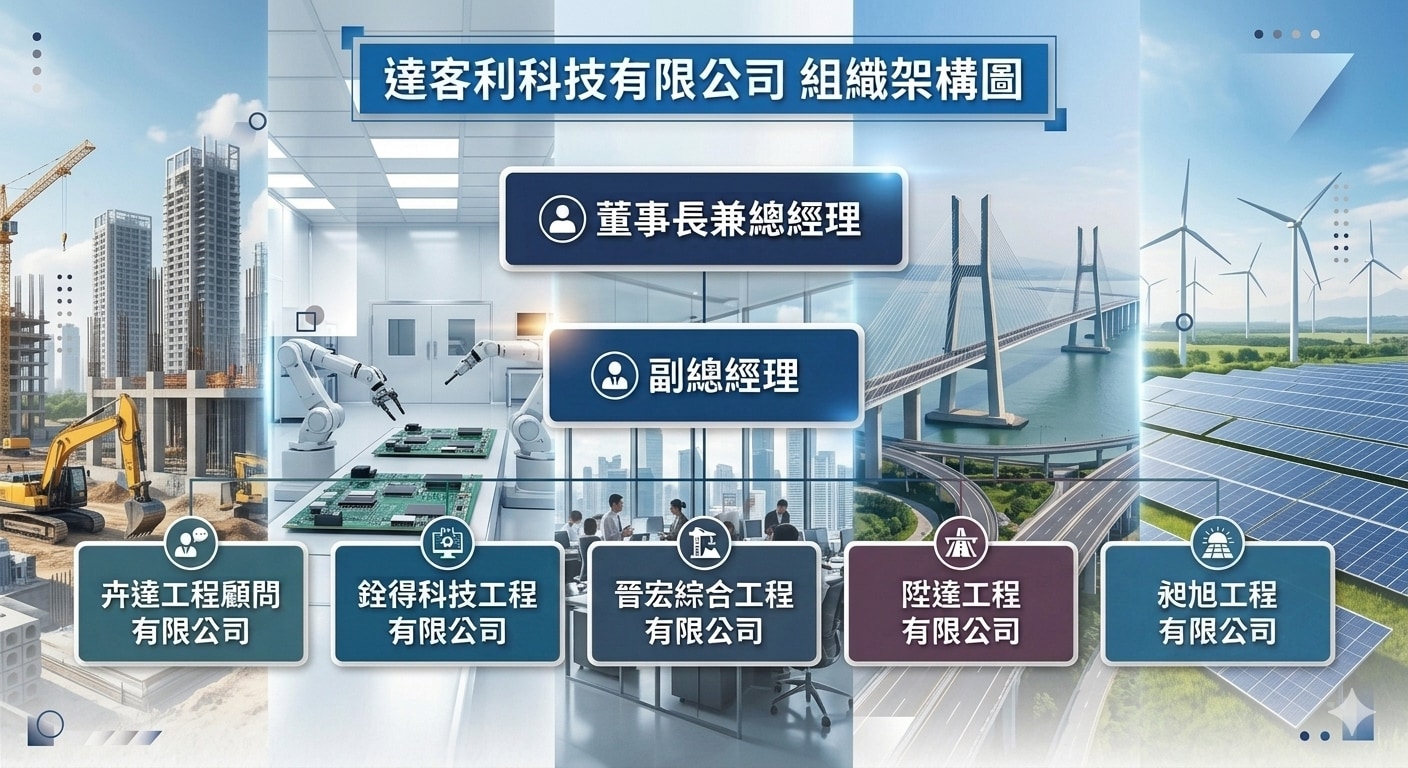 達客利科技有限公司 組織架構圖